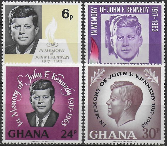 1965 Ghana John F. Kennedy 4v. MNH SG. n. 403/06