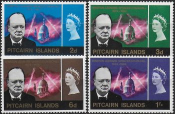 1966 Pitcairn Islands Churchill Commemoration 4v. MNH SG n. 53/56