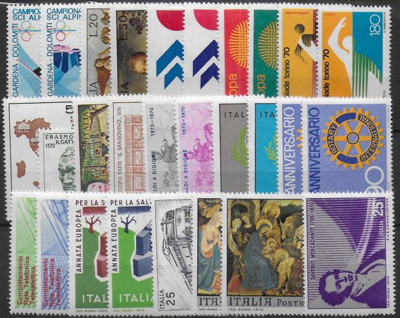 1970 Italia complete year 27v. +1v. airmail MNH