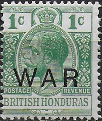 1918 Bitish Honduras 1c. WAR MNH SG n. 119a