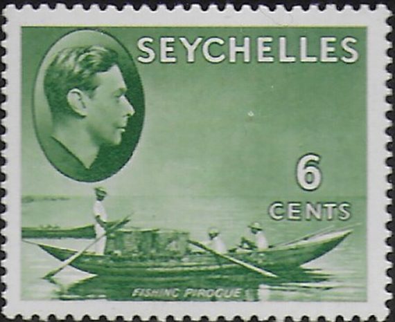 1941 Seychelles Giorgio VI 6c. greyish green MNH SG n. 137a