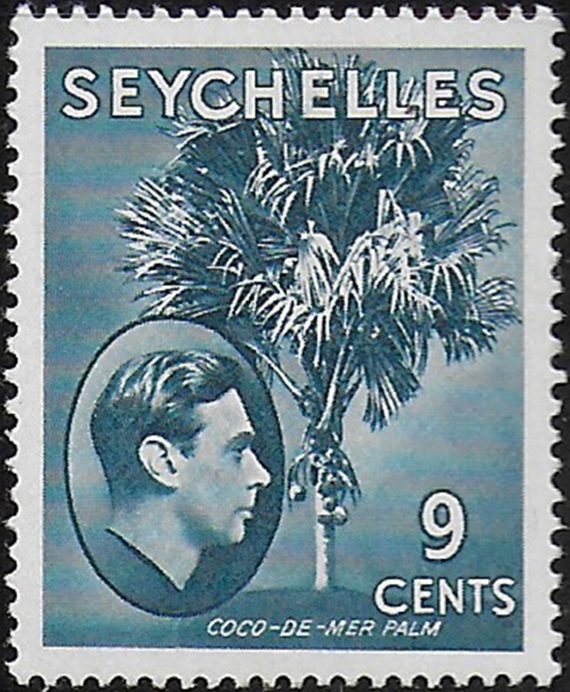 1942 Seychelles Giorgio VI 9c. grey blue MNH SG n. 138ab