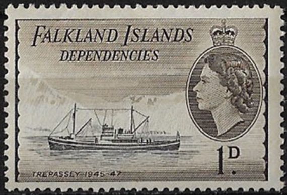 1954 Falkland Islands Dependencies ships 1v. MNH SG n. G27b