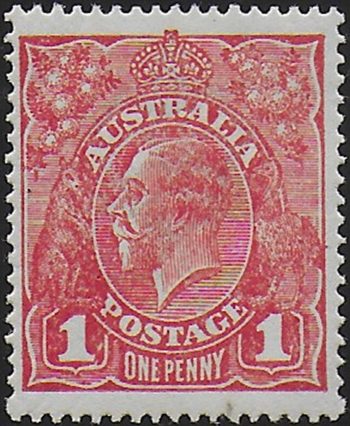 1918 Australia George V 1d. rosine Die II MNH SG n. 47i