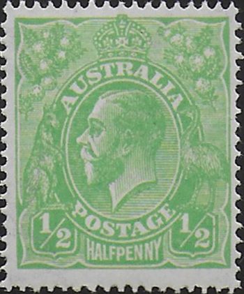 1918 Australia George V ½d. green MNH SG n. 48w