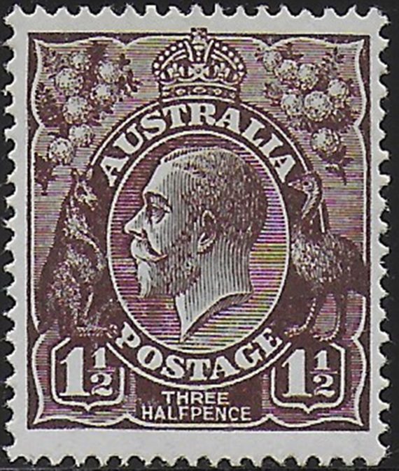 1919 Australia George V 1½d. black-brown MNH SG n. 51