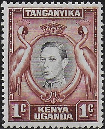 1938 Kenya Uganda Tanganyika 1c. black red-brown MNH SG n. 131