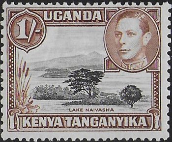 1938 Kenya Uganda Tanganyika 1s. yellowish brown+black MNH SG n. 145