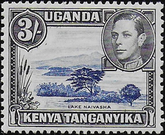 1938 Kenya Uganda Tanganyika 3s. dull ultramarine+black MNH SG n. 147