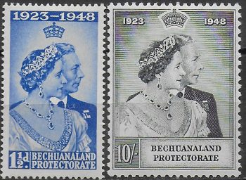 1948 Bechuanaland Royal Silver Wedding 2v. MNH SG n. 136/37