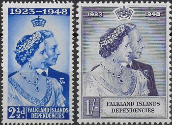 1948 Falkland Dependencies Silver Wedding 2v. MNH SG n. G19/G20