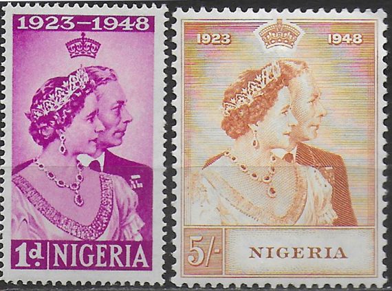 1948 Nigeria Royal Silver Wedding 2v. MNH SG n. 62/63