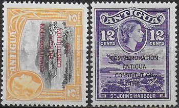 1960 Antigua New Constitution 2v. MNH SG n. 138/39