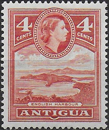 1962 Antigua 4c. brown-red MNH SG n. 124a