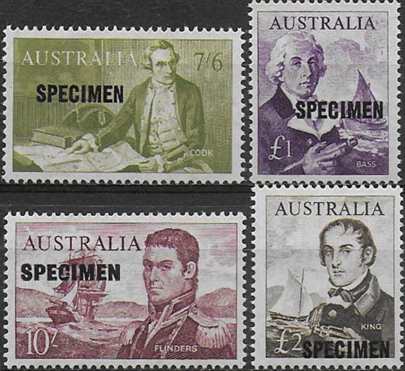 1963-65 Australia Navigators SPECIMEN 4v. MNH SG n. 357s/60s