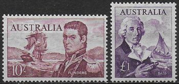 1964-65 Australia Navigators 2v. white paper MNH SG n. 358a/59a