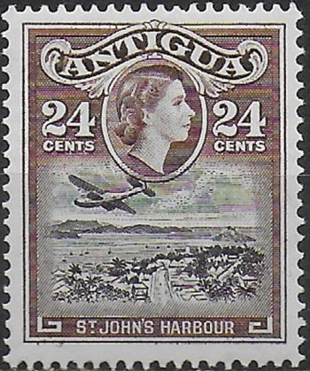 1965 Antigua 12c. black and chocolate-brown MNH SG n. 158a