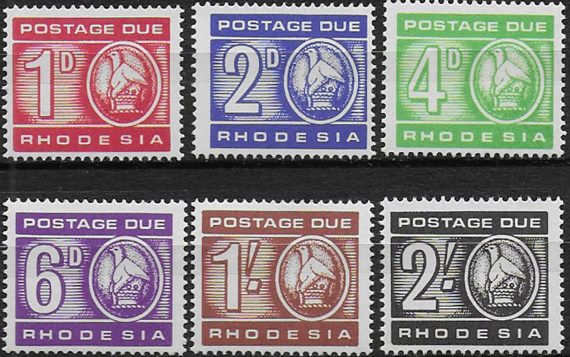 1966 Rhodesia postage due stamps 4v. MNH SG n. D12/D17