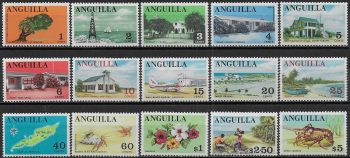 1967 Anguilla Landscapes 15v. MNH SG n. 17/31