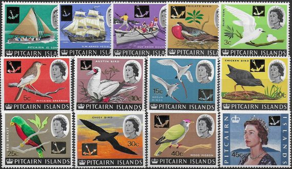 1967 Pitcairn Islands New currency 13v. MNH SG n. 69/81