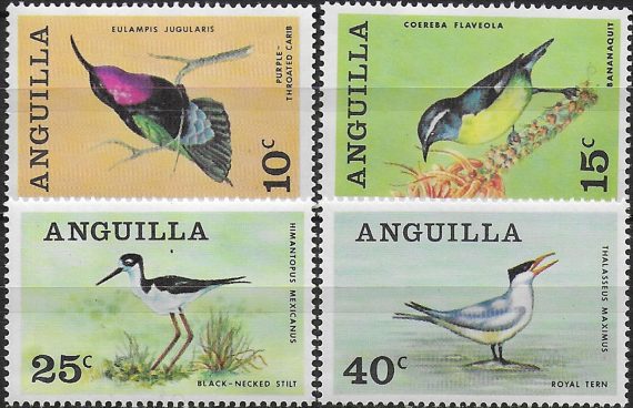 1968 Anguilla Anguillan Birds 4v. MNH SG n. 36/39