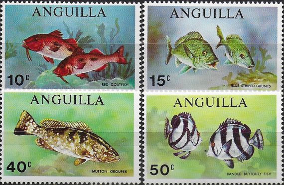 1969 Anguilla Fish 4v. MNH SG n. 68/71