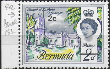 1970 Bermuda St. Peter and Paul's Church 2c. on 2d. MNH SG n. 233c