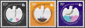 1975 Singapore Women's Year 3v. MNH SG n. 264/66