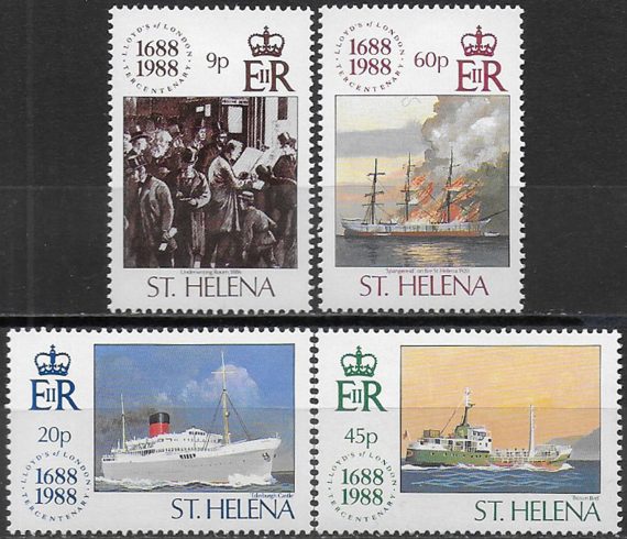 1988 St. Helena Lloyd's of London 4v. MNH SG n. 527/30