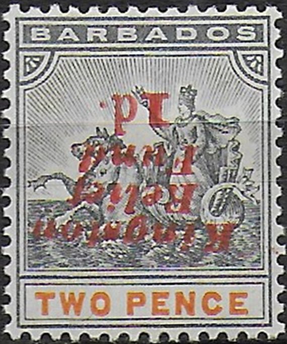 1907 Barbados Kingston Relief Fund. 1d. MNH SG n. 153a