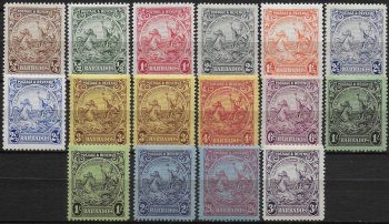 1925-35 Barbados Seal of Colony 13v. + 3v. colour variety MH SG n. 229/39+