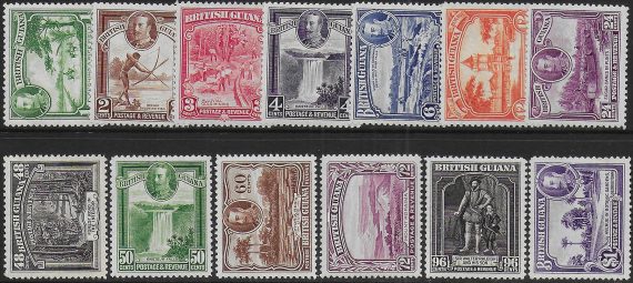 1934-40 British Guiana George V 13v. MNH SG n. 288/300