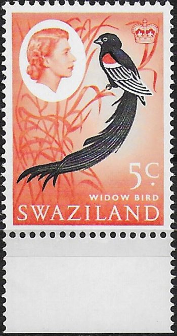 1962 Swaziland Widow Bird 5c. MNH SG n. 96w