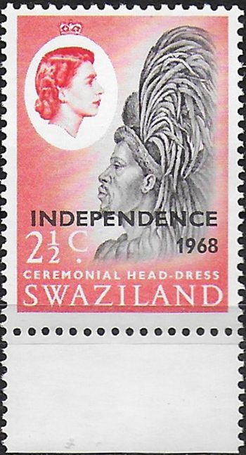 1968 Swaziland Independence Head-dress Wmk inverted MNH SG n. 145w