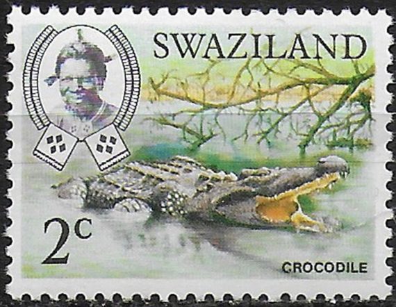 1975 Swaziland King Sobhuza 2c. crocodile p. 12½x12 MNH SG n. 163b