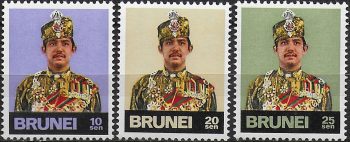 1976 Brunei Sultan Hassanal Bolkiah 3v. MNH Yv n. 195a197a/98a