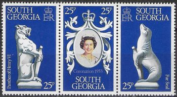 1978 South Georgia anniversary of Coronation 3v. MNH Michel n. 71/73