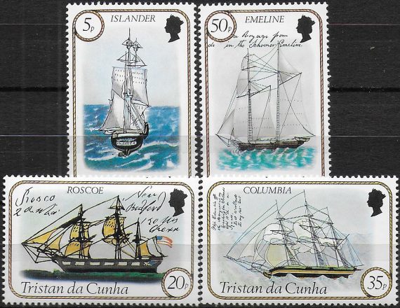 1983 Tristan da Cunha Sailing ships 4v. II MNH Yv n. 323/26