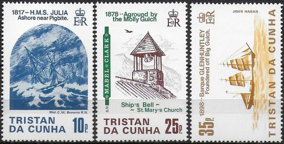 1984 Tristan da Cunha Islans shipwrecks 3v. MNH Y&T n. 366/68