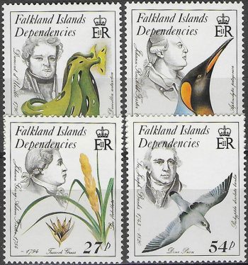 1985 Falkland Islands Dependencies naturalists 4v. MNH Michel n. 138/41