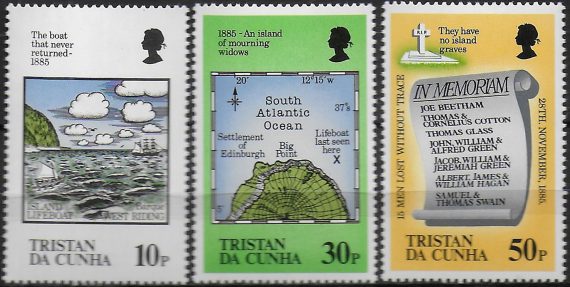 1985 Tristan da Cunha Rescue shipwreck 3v. MNH Y&T n. 377/79