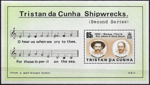 1986 Tristan da Cunha Islans shipwrecks MS II MNH Y&T n. 19