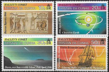 1986 Tristan da Cunha Halley's Comet 4v. MNH Y&T n. 380/83