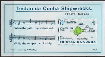 1987 Tristan da Cunha Islans shipwrecks MS III MNH Y&T n. 20