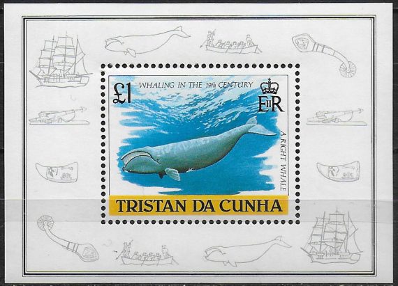 1988 Tristan da Cunha Whaling MS MNH Y&T n. 21