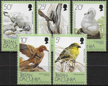 1988 Tristan da Cunha Typical fauna 5v. MNH Y&T n. 419/23