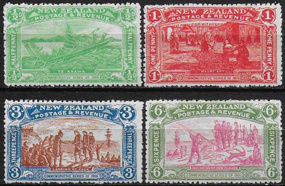 1906 New Zealand Exhibition, Christchurc 4v. MH SG n. 370/73