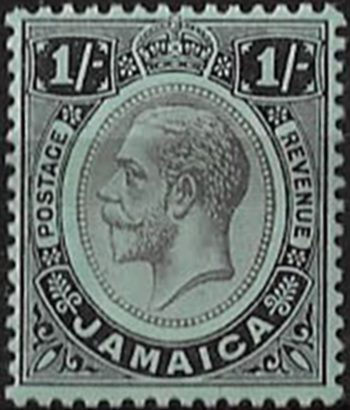 1915 Jamaica George V 1s. white back MNH SG n. 65a