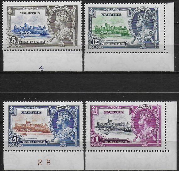 1935 Mauritius Silver Jubilee 4v. bf MNH SG n. 245/48