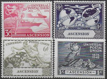 1949 Ascension UPU 75th Anniversary 4v. MNH SG n. 52/55